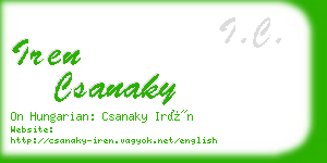 iren csanaky business card